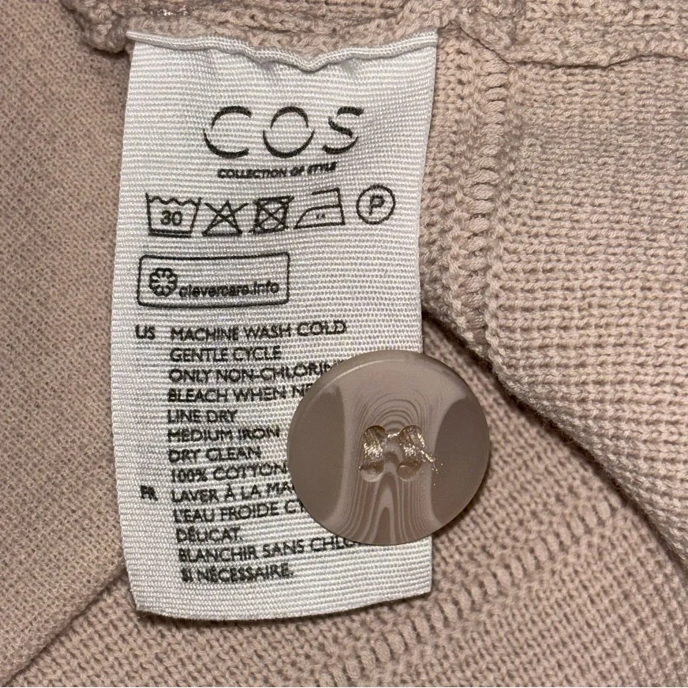 COS Cardigan Sweater Jacket Ivory Medium‎ Ribbed Textured Long Duster Lagenlook